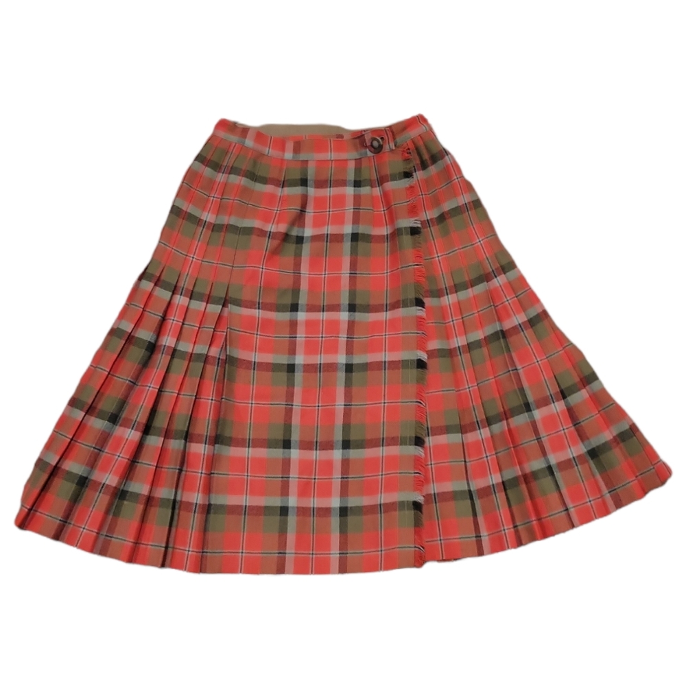 Vintage one of a kind Nat Gordon Montreal plaid pleated skirt